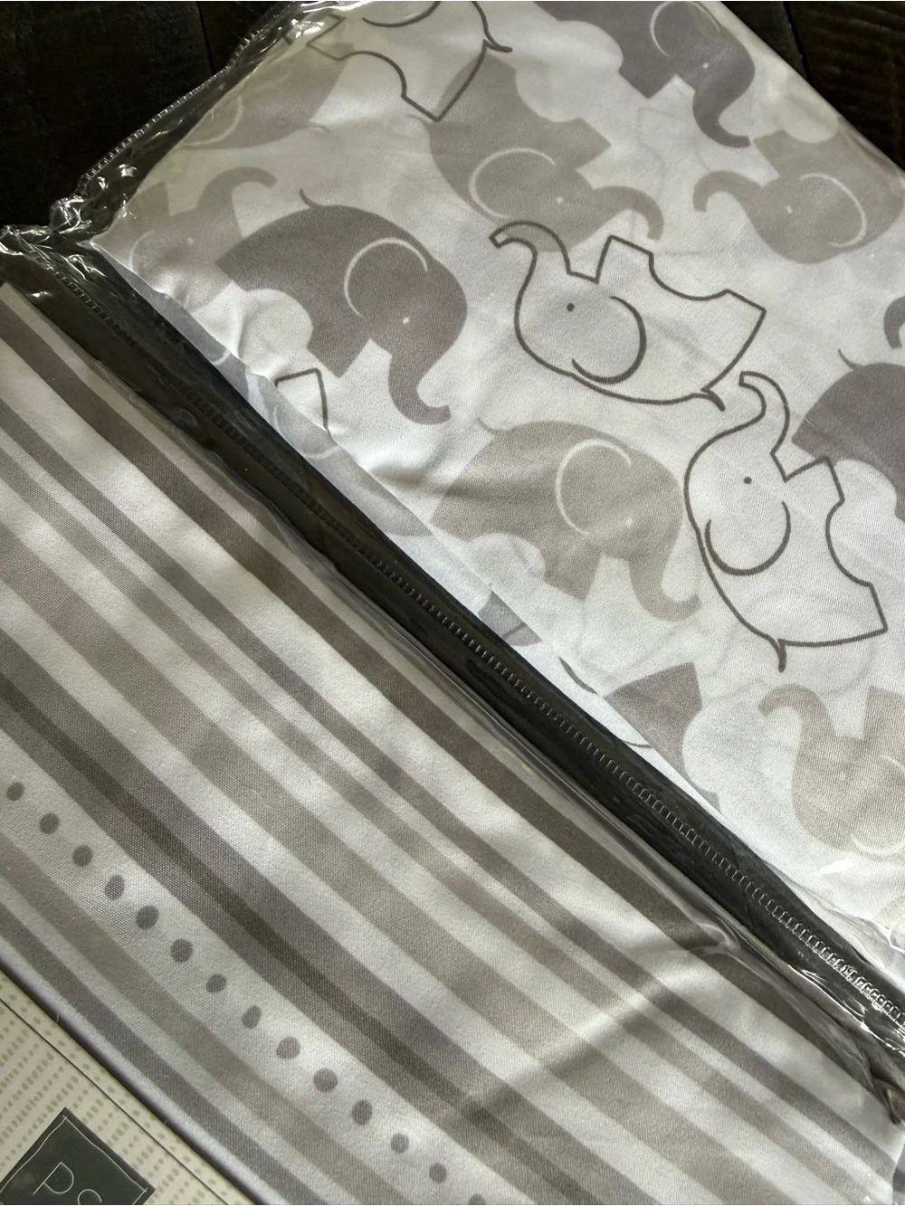 Gray & White Baby Elephant Microfiber Crib Sheet Set - 2 Pack Peanut Shell